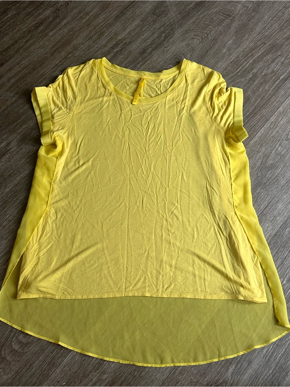 Y2K Karen Millen Bright Yellow Short Sleeve blouse size 6